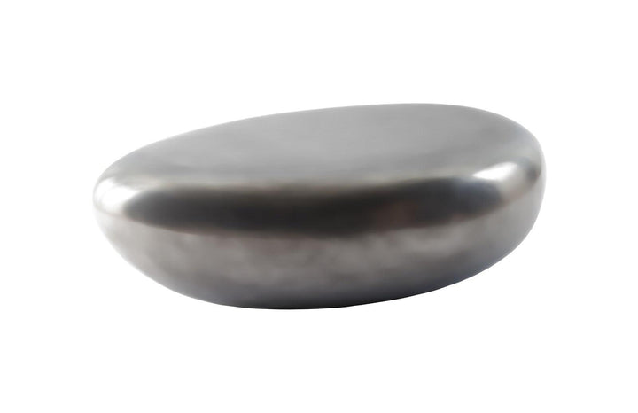 SwayLiving River Stone Coffee Table, Small, Resin, Polished Aluminum Finish COFFEE TABLES