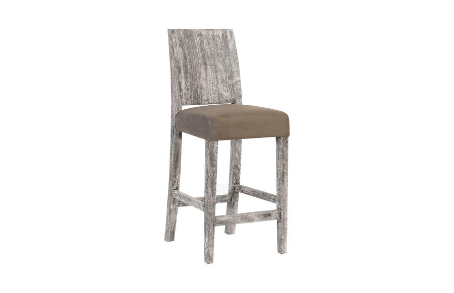 SwayLiving Ophelia Counter Stool, Chamcha Wood, Gray Stone Finish BAR STOOLS + COUNTER STOOLS