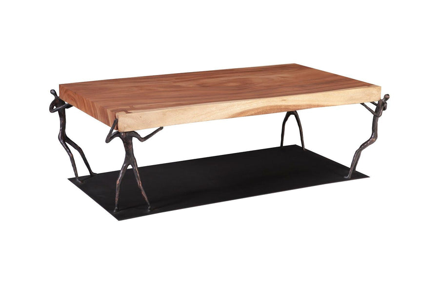 SwayLiving Atlas Coffee Table, Chamcha Wood, Natural, Metal COFFEE TABLES