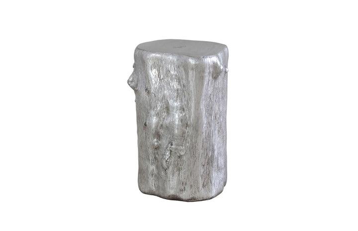 SwayLiving Log Stool, Silver Leaf, SM OTTOMANS, POUFS, + STOOLS
