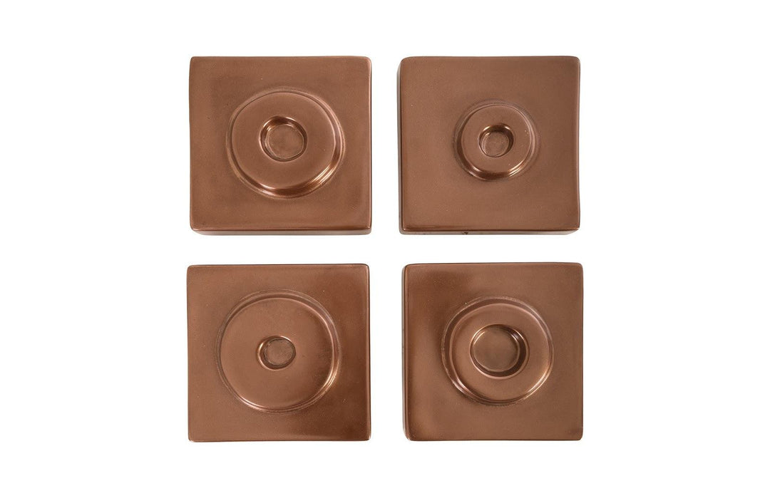SwayLiving Cuadritos Wall Tiles, Set of 4, Polished Copper WALL ACCENTS