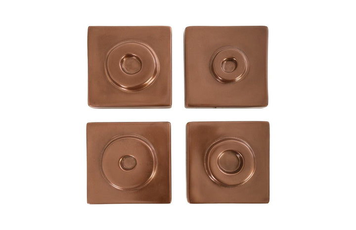 SwayLiving Cuadritos Wall Tiles, Set of 4, Polished Copper WALL ACCENTS