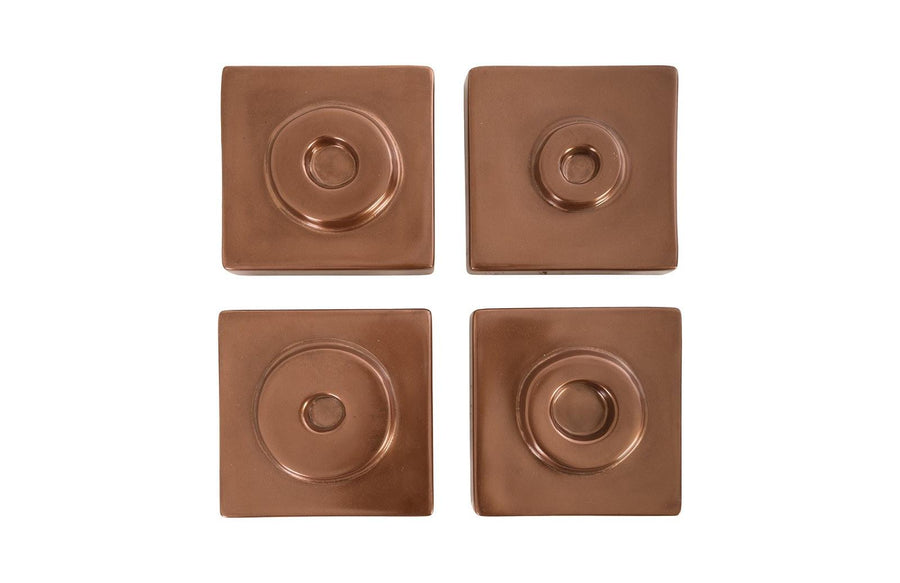 SwayLiving Cuadritos Wall Tiles, Set of 4, Polished Copper WALL ACCENTS