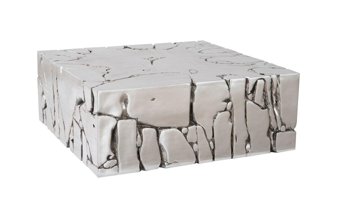 SwayLiving Chunk Square Silver Coffee Table COFFEE TABLES