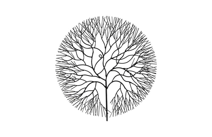 SwayLiving Wire Tree Wall Art, Medium, Circle, Metal, Black WALL ACCENTS