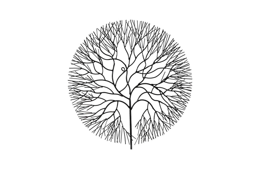 SwayLiving Wire Tree Wall Art, Medium, Circle, Metal, Black WALL ACCENTS