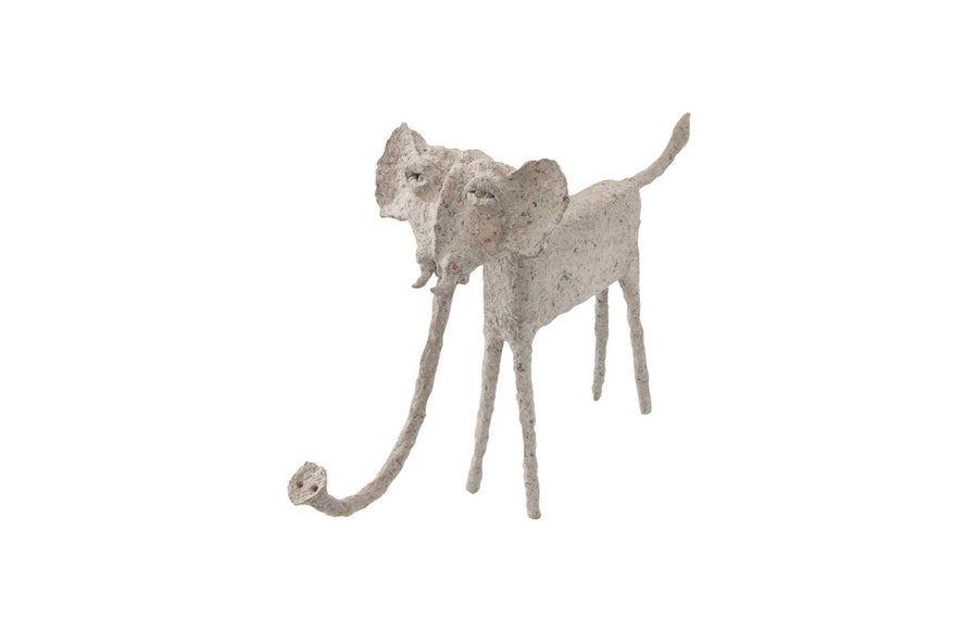SwayLiving Elephant, Sculpted Animal, Trunk Down, Paper Mache DECORATIVE OBJECTS