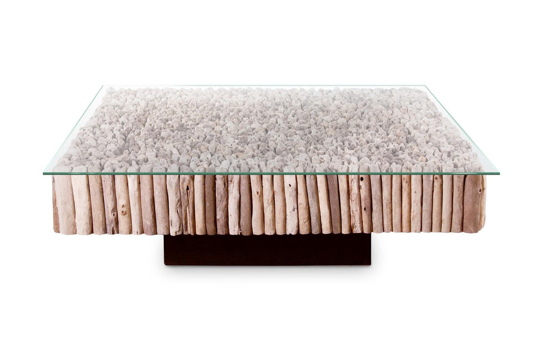 SwayLiving Manhattan Coffee Table, Square, with Glass COFFEE TABLES