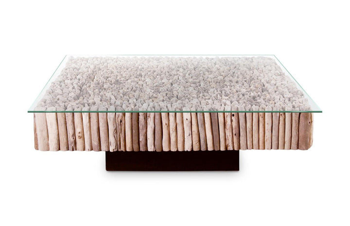 SwayLiving Manhattan Coffee Table, Square, with Glass COFFEE TABLES