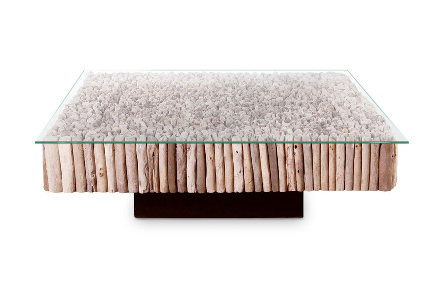 SwayLiving Manhattan Coffee Table, Square, with Glass COFFEE TABLES