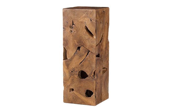 SwayLiving Teak Slice Pedestal, Square, MD ACCENT TABLES
