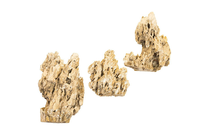 SwayLiving Stalagmite Wall Art Plated Brass, Set of 3,  Assorted Size and Shape WALL ACCENTS
