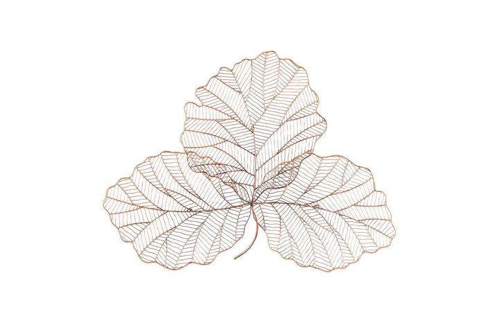 SwayLiving Tri Leaf Wall Art, Small, Metal, Copper/Black WALL ACCENTS