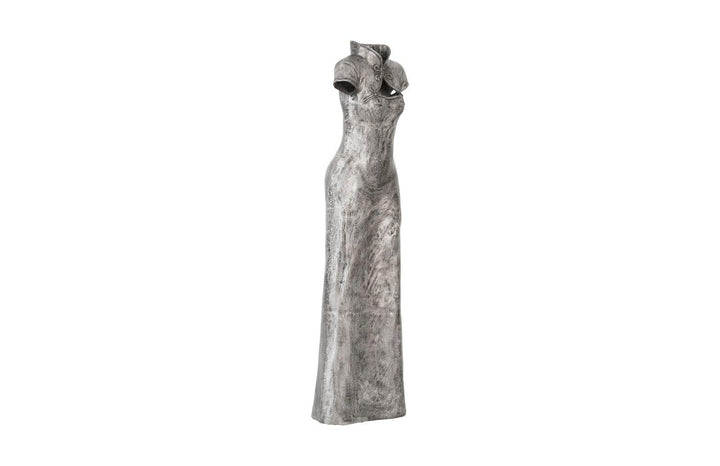 SwayLiving Dress Sculpture, Short Sleeves, Black/Silver, Aluminum DECORATIVE OBJECTS