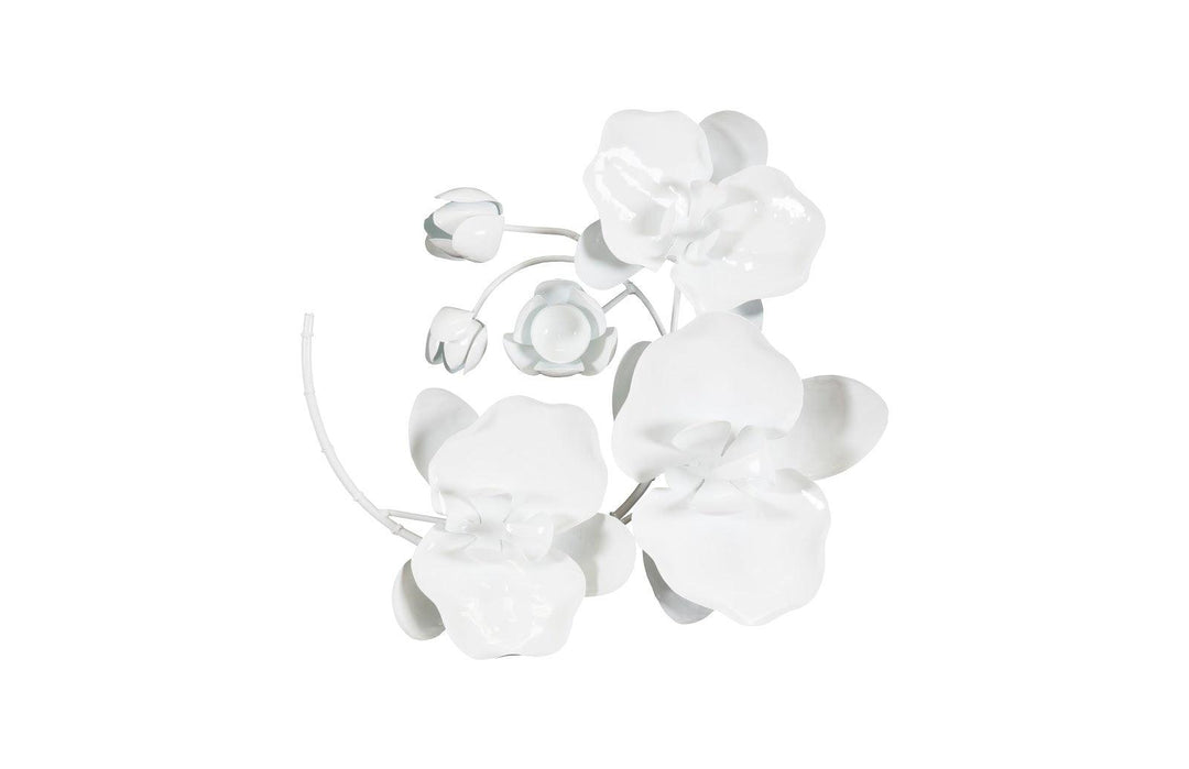 SwayLiving Orchid Sprig Wall Art, Small, Metal, White WALL ACCENTS