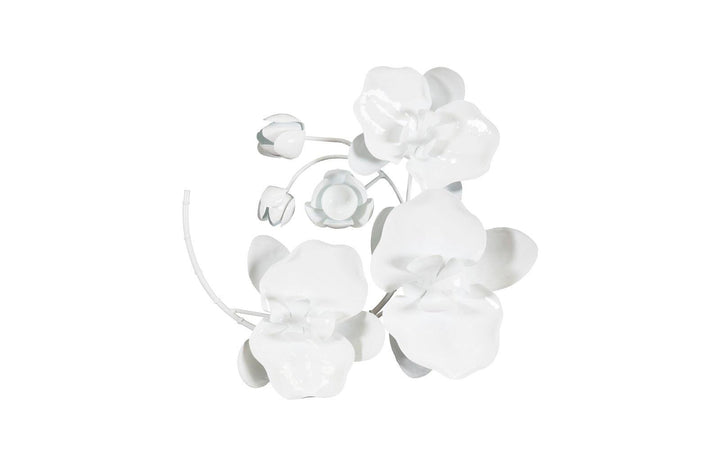 SwayLiving Orchid Sprig Wall Art, Small, Metal, White WALL ACCENTS