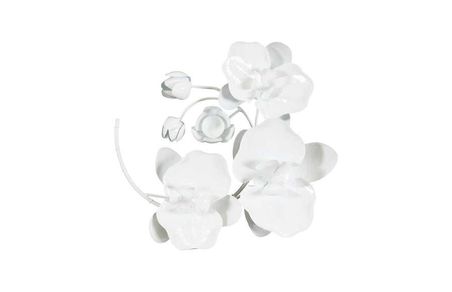 SwayLiving Orchid Sprig Wall Art, Small, Metal, White WALL ACCENTS