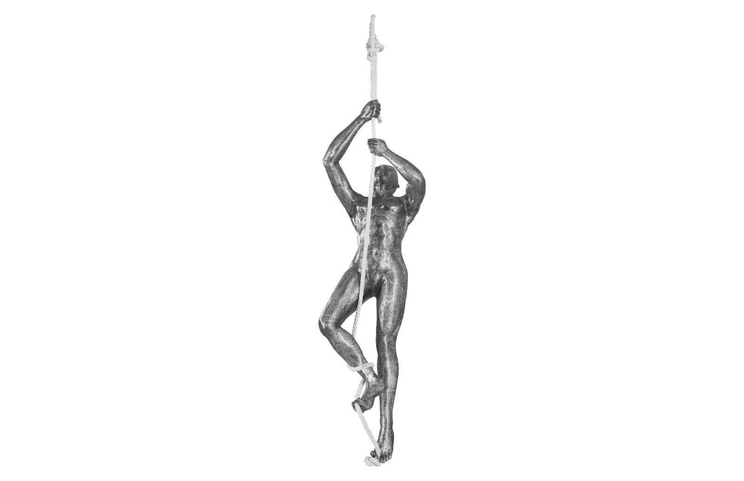 SwayLiving Climbing Sculpture w/Rope, Black/Silver, Aluminum DECORATIVE OBJECTS