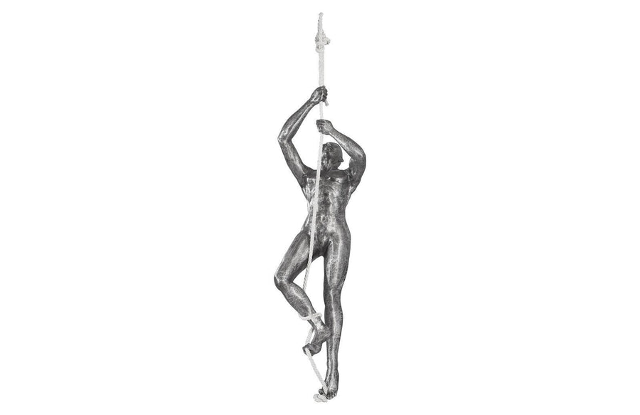 SwayLiving Climbing Sculpture w/Rope, Black/Silver, Aluminum DECORATIVE OBJECTS