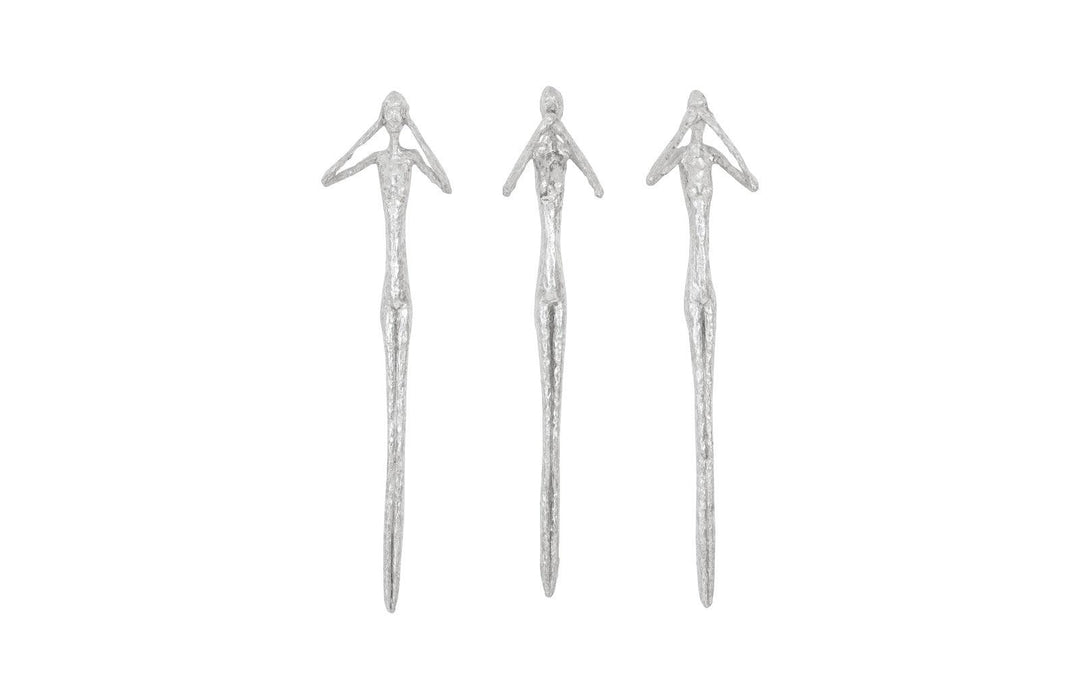 SwayLiving See,Hear,Speak no Evil Set of 3 Silver Leaf, Silver Leaf, Set Of 3 WALL ACCENTS