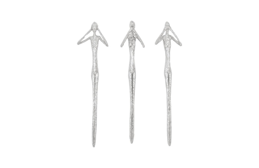 SwayLiving See,Hear,Speak no Evil Set of 3 Silver Leaf, Silver Leaf, Set Of 3 WALL ACCENTS