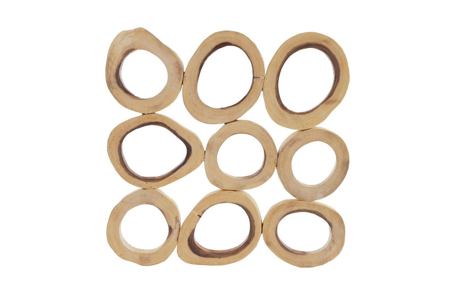 SwayLiving Chuleta Rings Wall Art, Chamcha Wood, Square, SM WALL ACCENTS