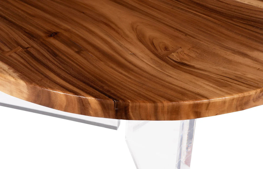 SwayLiving SwayLiving Floating Round Dining Table With Acrylic Legs