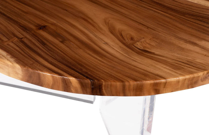 SwayLiving SwayLiving Floating Round Dining Table With Acrylic Legs