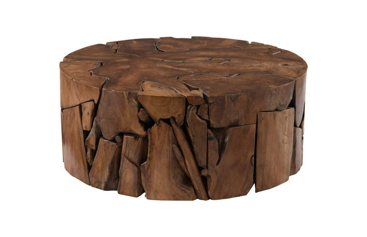 SwayLiving Teak Slice Coffee Table, Round COFFEE TABLES