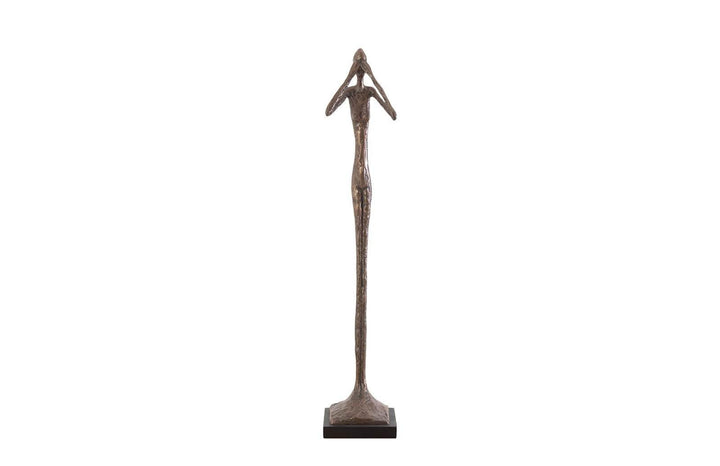 SwayLiving See No Evil Slender Sculpture, Small, Resin, Bronze Finish DECORATIVE OBJECTS