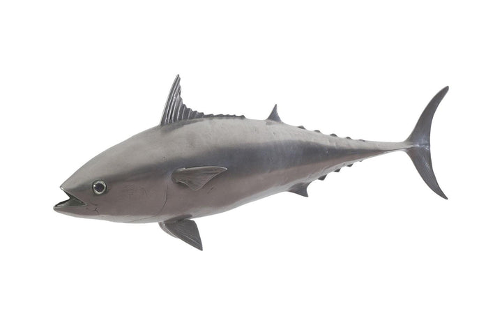 SwayLiving Mackerel Fish Wall Sculpture, Resin, Polished Aluminum Finish WALL ACCENTS
