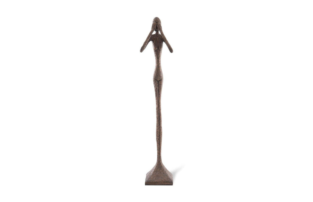 SwayLiving See No Evil Slender Sculpture, Large, Resin, Bronze Finish DECORATIVE OBJECTS