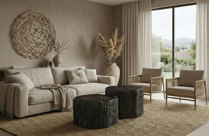 Chaka Petrified Coffee Table in setting