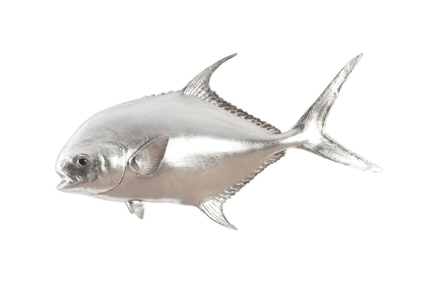 SwayLiving Permit Fish Wall Sculpture, Resin, Silver Leaf WALL ACCENTS
