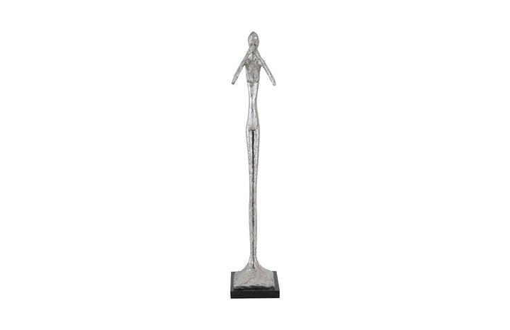 SwayLiving Speak No Evil Slender Sculpture, Small, Resin, Silver Leaf DECORATIVE OBJECTS