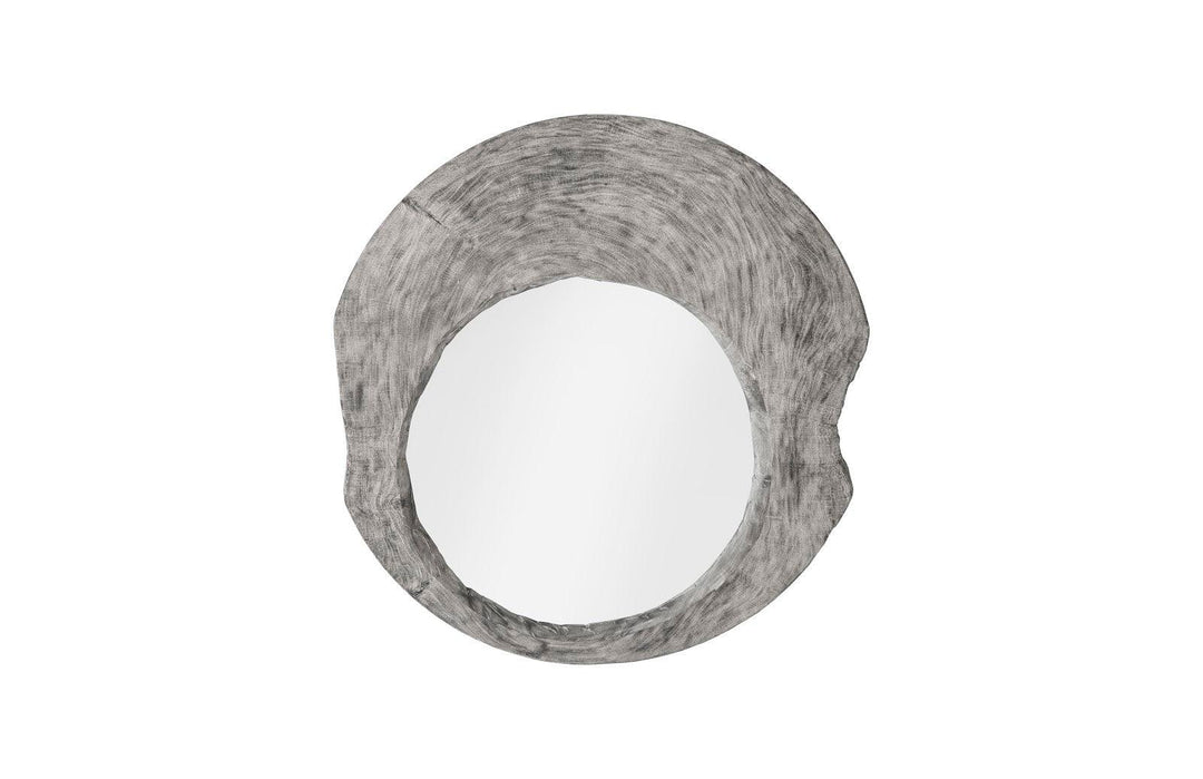 SwayLiving Wood Wall Mirror, Gray Stone, Round WALL MIRRORS