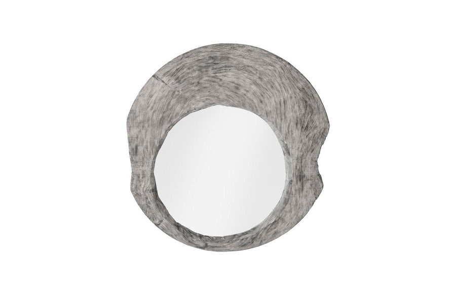 SwayLiving Wood Wall Mirror, Gray Stone, Round WALL MIRRORS