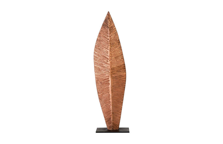 SwayLiving Carved Leaf on Stand, Copper Leaf, MD DECORATIVE OBJECTS