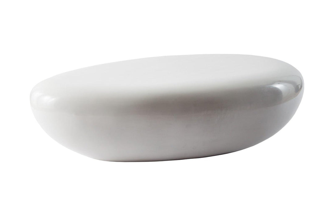 SwayLiving River Stone Coffee Table, Large, Gel Coat White COFFEE TABLES