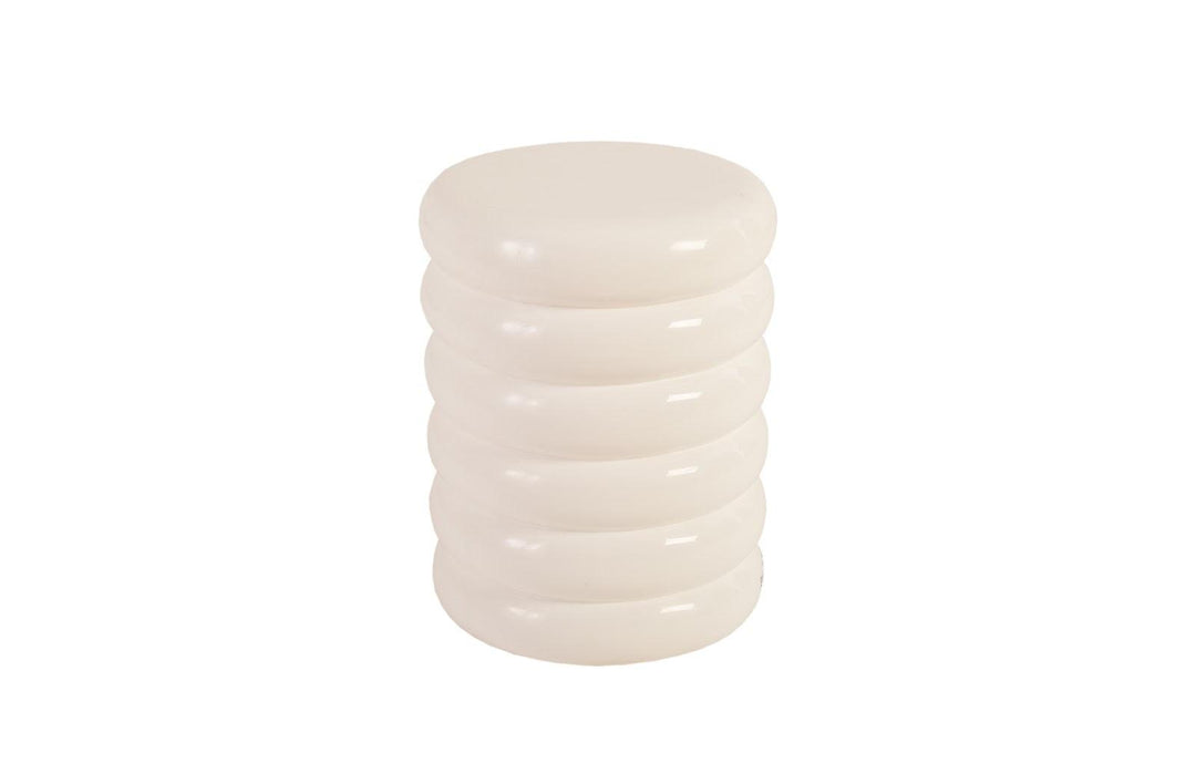 SwayLiving Ribbed Stool, Gel Coat White OTTOMANS, POUFS, + STOOLS