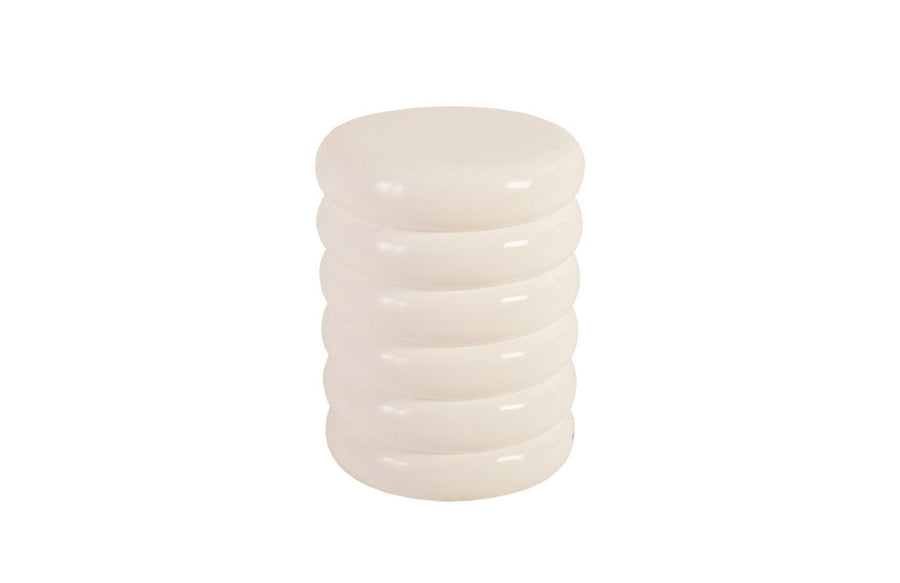 SwayLiving Ribbed Stool, Gel Coat White OTTOMANS, POUFS, + STOOLS