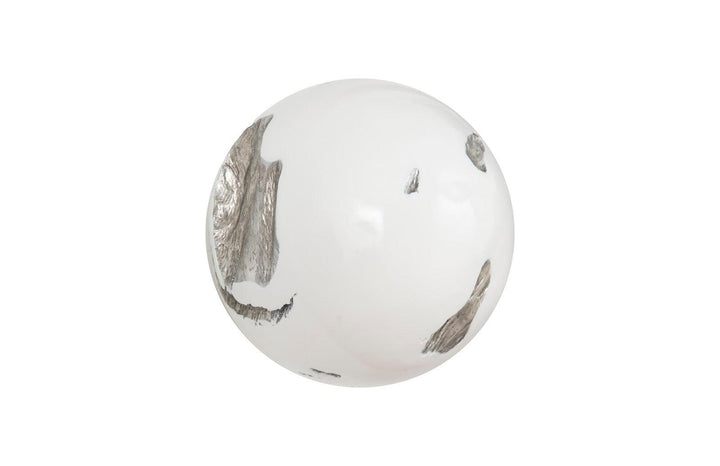 SwayLiving Cast Root Wall Ball, Resin, White, SM WALL ACCENTS
