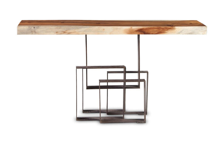 SwayLiving Score Console Table, Chamcha Wood, Iron Base CONSOLE TABLES