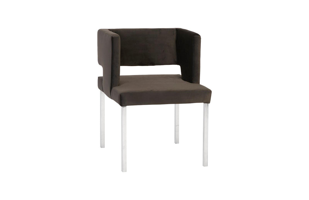 SwayLiving Raffia Dining Chair, Black, Stainless Steel Legs - Set of 2 DINING CHAIRS