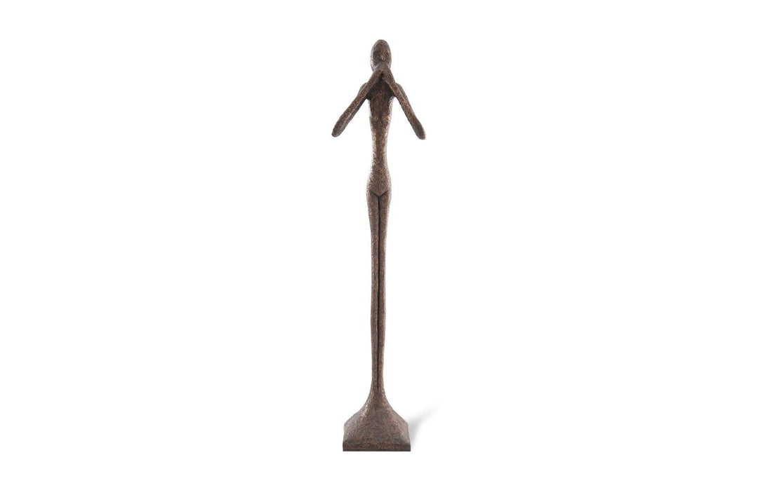 SwayLiving Speak No Evil Slender Sculpture, Large, Resin, Bronze Finish DECORATIVE OBJECTS