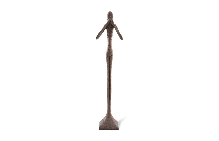 SwayLiving Speak No Evil Slender Sculpture, Large, Resin, Bronze Finish DECORATIVE OBJECTS