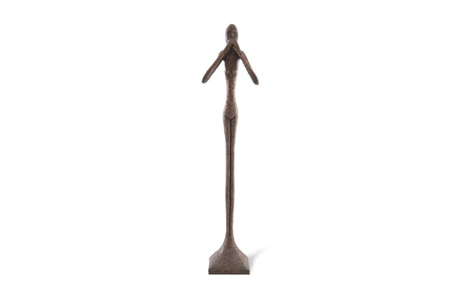 SwayLiving Speak No Evil Slender Sculpture, Large, Resin, Bronze Finish DECORATIVE OBJECTS