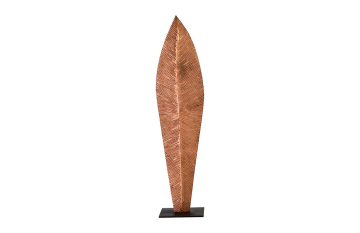 SwayLiving Carved Leaf on Stand, Copper Leaf, LG DECORATIVE OBJECTS