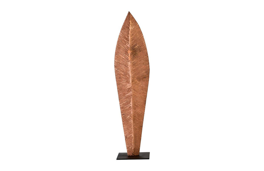 SwayLiving Carved Leaf on Stand, Copper Leaf, LG DECORATIVE OBJECTS