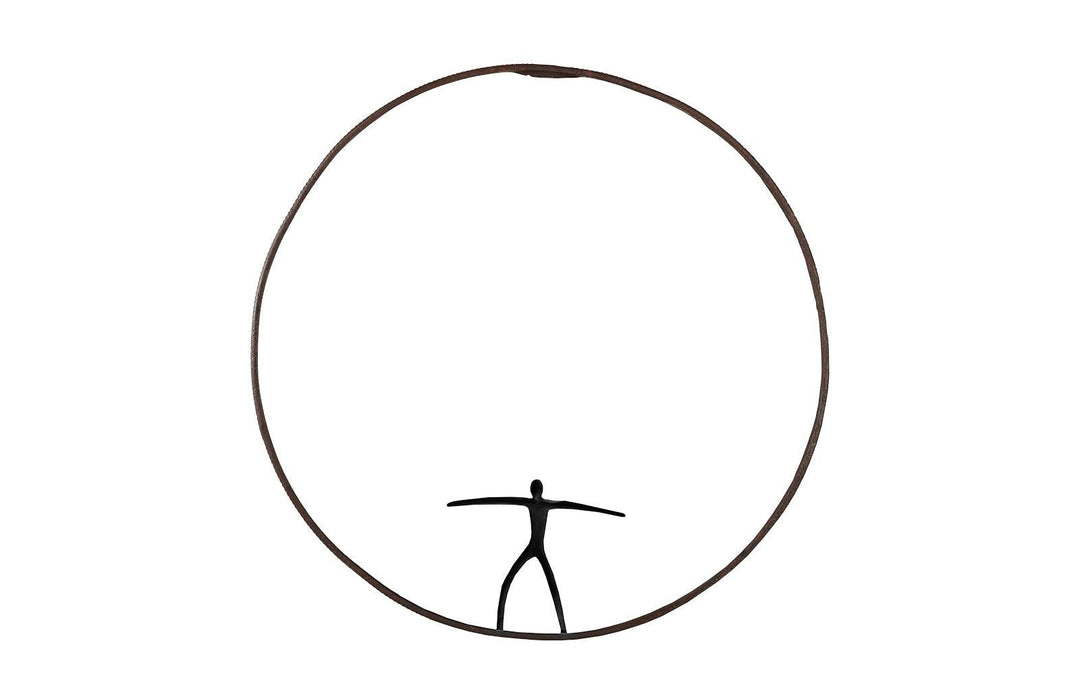 SwayLiving Olympic Figure in Iron Ring, Black, Rust,  Style C WALL ACCENTS